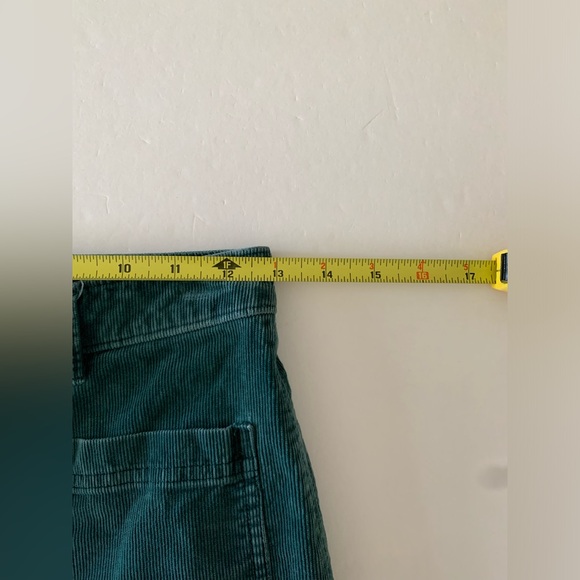 Faherty Patch Pocket Flare Leg Stretch Corduroy Pants Green Raw Hem Size 26 - Picture 9 of 11